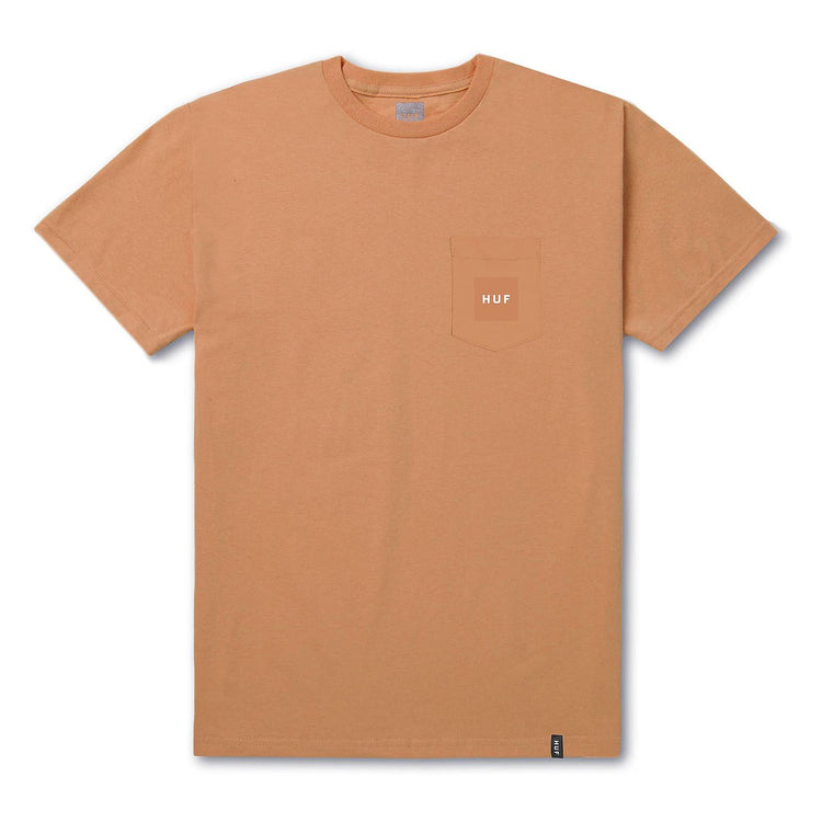 BOX LOGO POCKET TEE PEACH TS00311-PEACH  HUF 