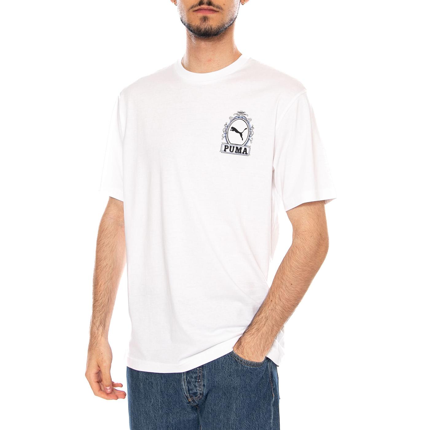 GRAPHIC TEE WHITE - Maglietta Girocollo Uomo Bianca 634437 02 PUMA 