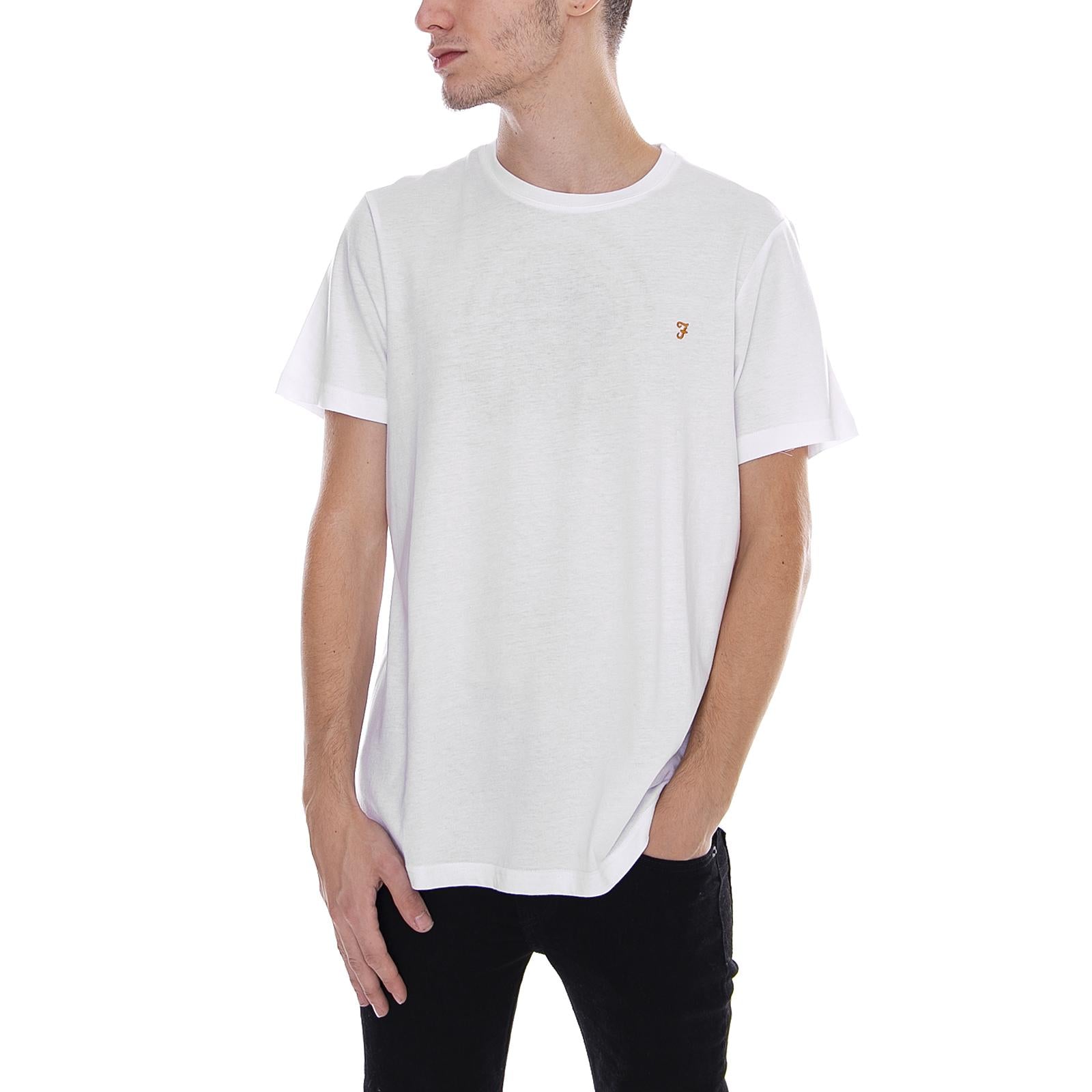 Denny Slim - Solid White - Maglietta Girocollo Uomo 115404_2  FARAH 