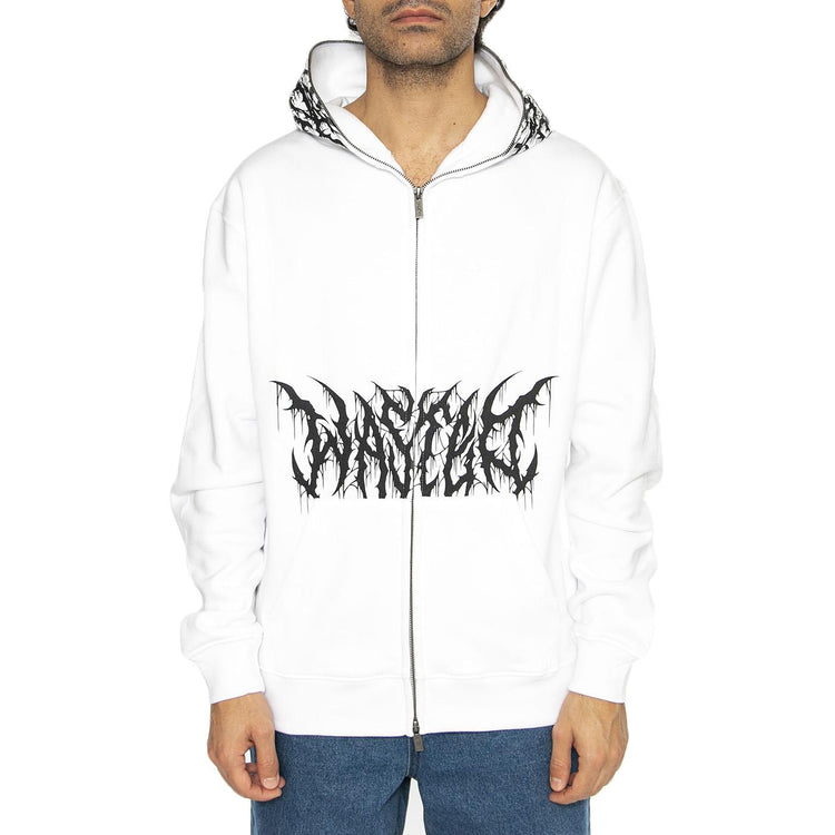 Blitz Full Zip Hoodie White - Felpa con Cappuccio e Zip Uomo Bianca E37WASFSNAWHT  WASTED PARIS 