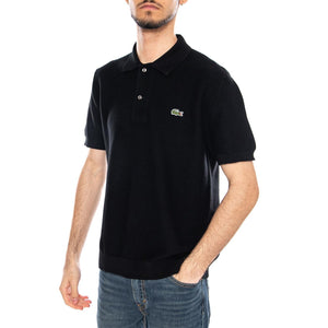 Polo Bouclé Classic Fit - Polo Uomo Nera con logo Lacoste AH1043 031 LACOSTE 