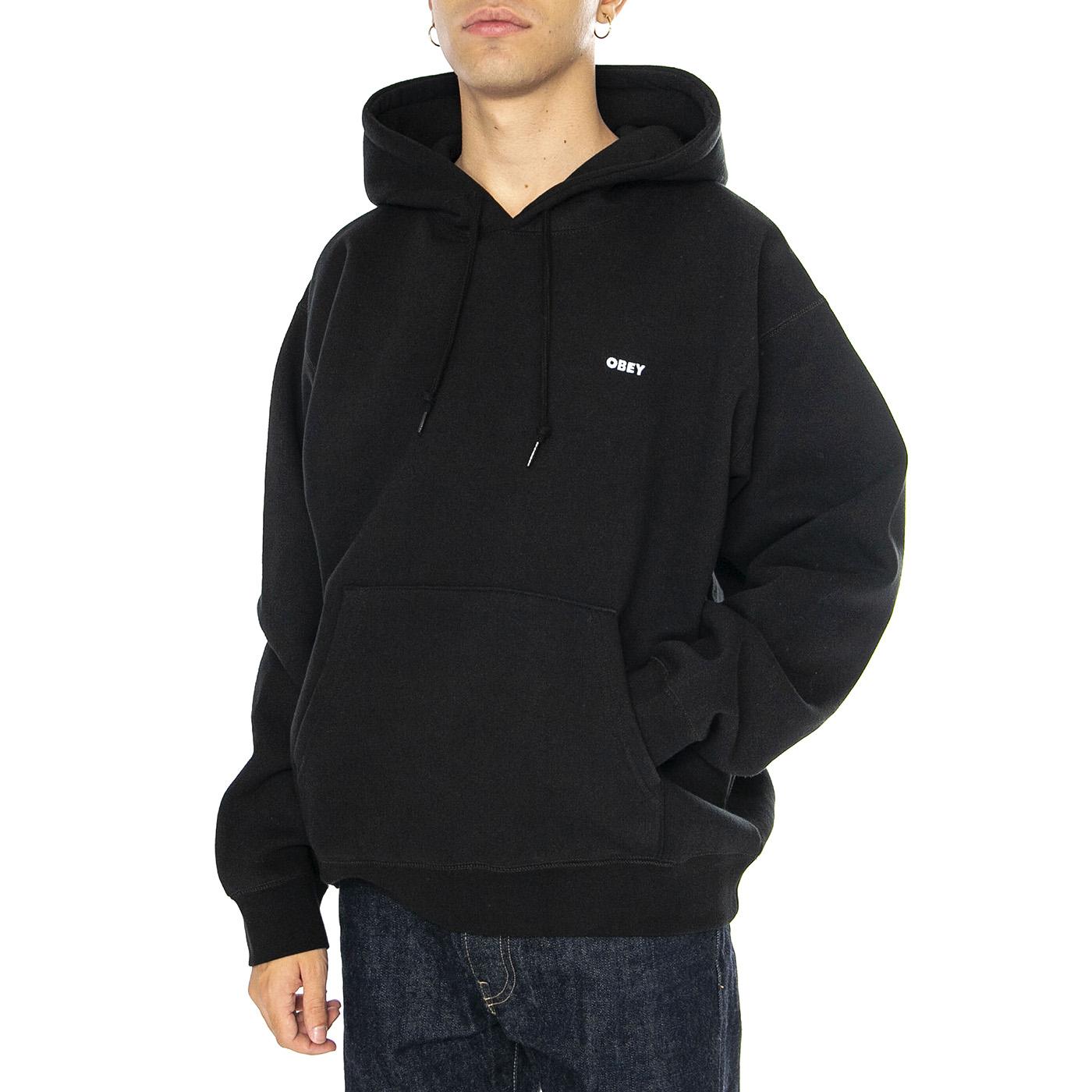 Established Works Bold Hood II Fleece Black - Felpa Uomo Nera 112470216-BLACK  OBEY 