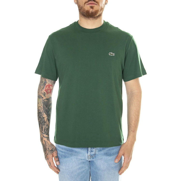 T-Shirt 132 Green  - Maglietta Girocollo Uomo Verde TH7318-132  LACOSTE 