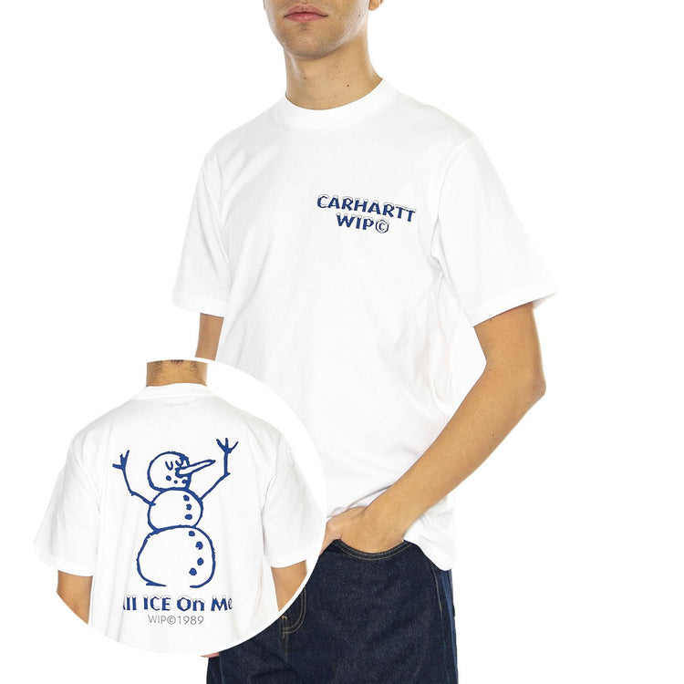 S/S Ice T-Shirt White - Maglietta Girocollo Uomo Bianca I034436.02XX  CARHARTT WIP 