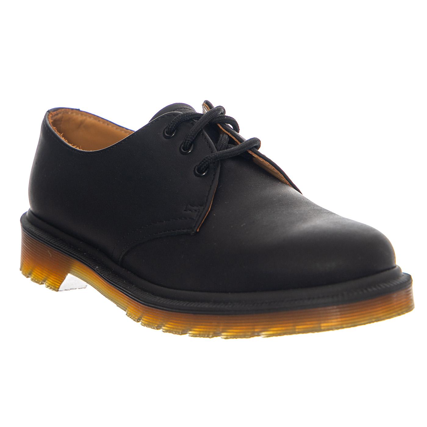 1461 Pw Lace-Up - Black Noir Greasy - Scarpe Stringate Profilo Basso Uomo / Donna Nere 22109_4 . DR.MARTENS 