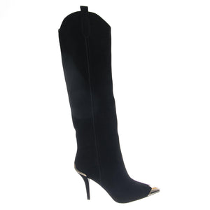 BY-GOLLY BLACK SUEDE SILVER - Stivali Alti Donna Neri JCS28226-N02-BLK . JEFFREY CAMPBELL 