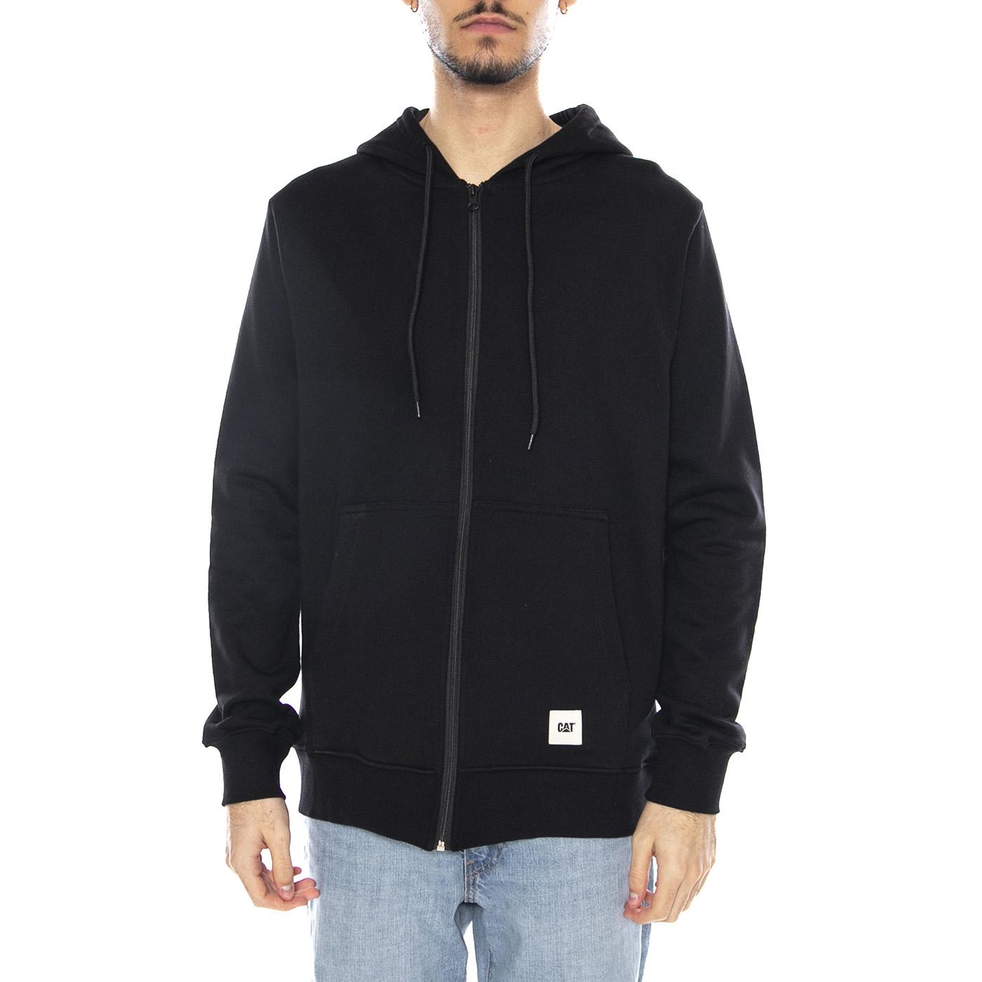 Essential Zip Hoodie -- Felpa Uomo Nera con Zip 6050164 10158 CAT 