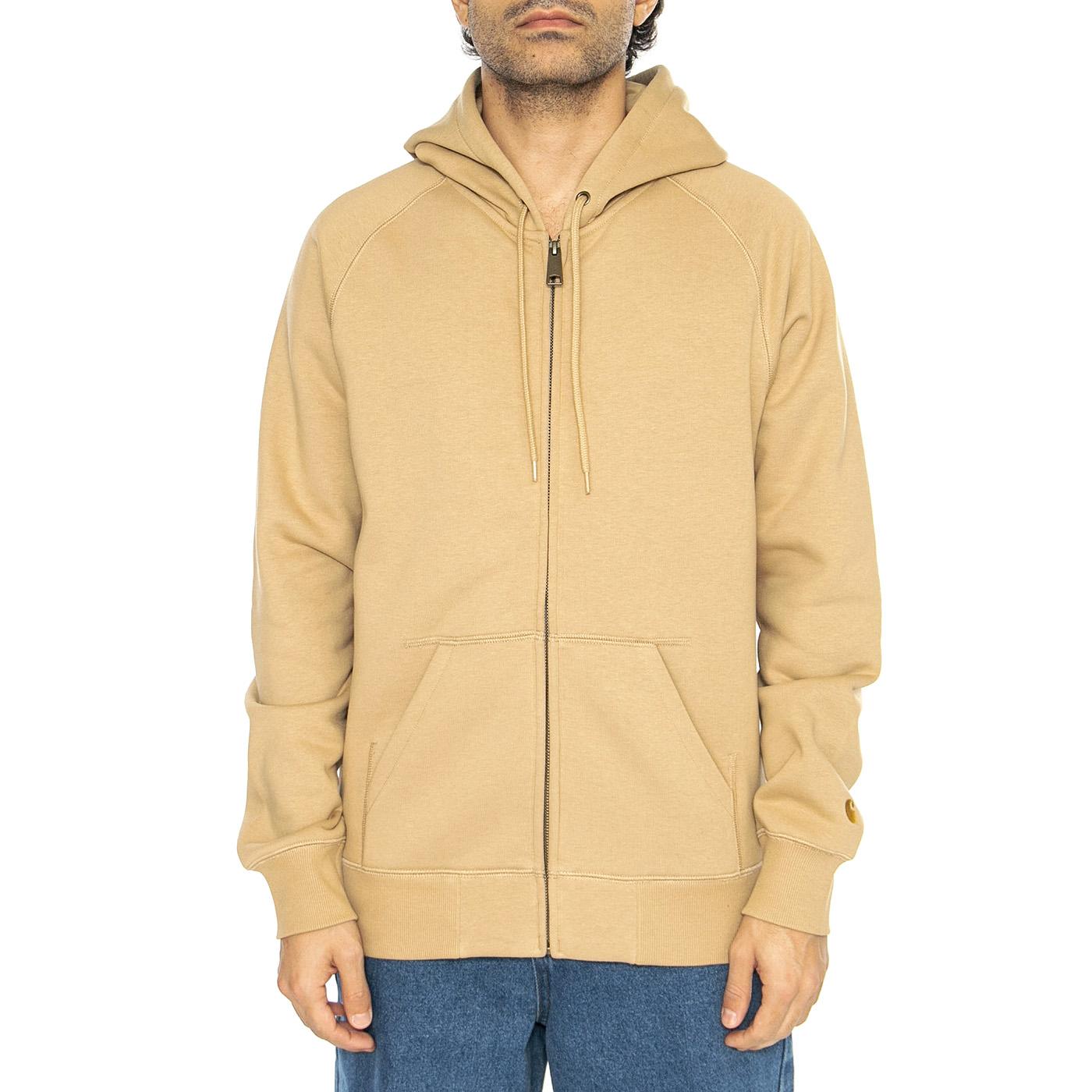 Hooded Chase Jacket Dusty H Brown / Gold - Felpa con Cappuccio e Zip Uomo Beige I033664.2N1XX  CARHARTT WIP 