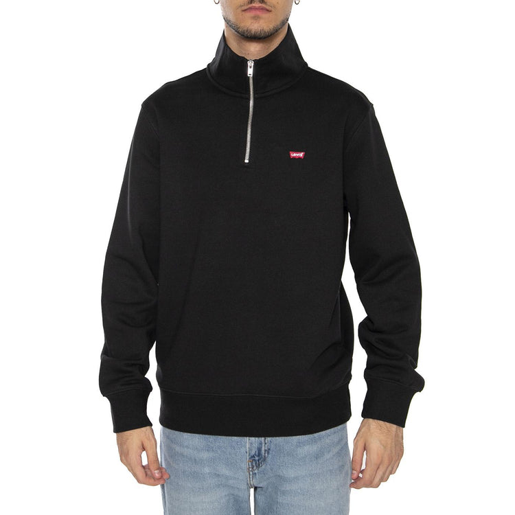 Original HM 1/4 Zip Mineral Black - Felpa Uomo Nera A8606-0000 . LEVIS 