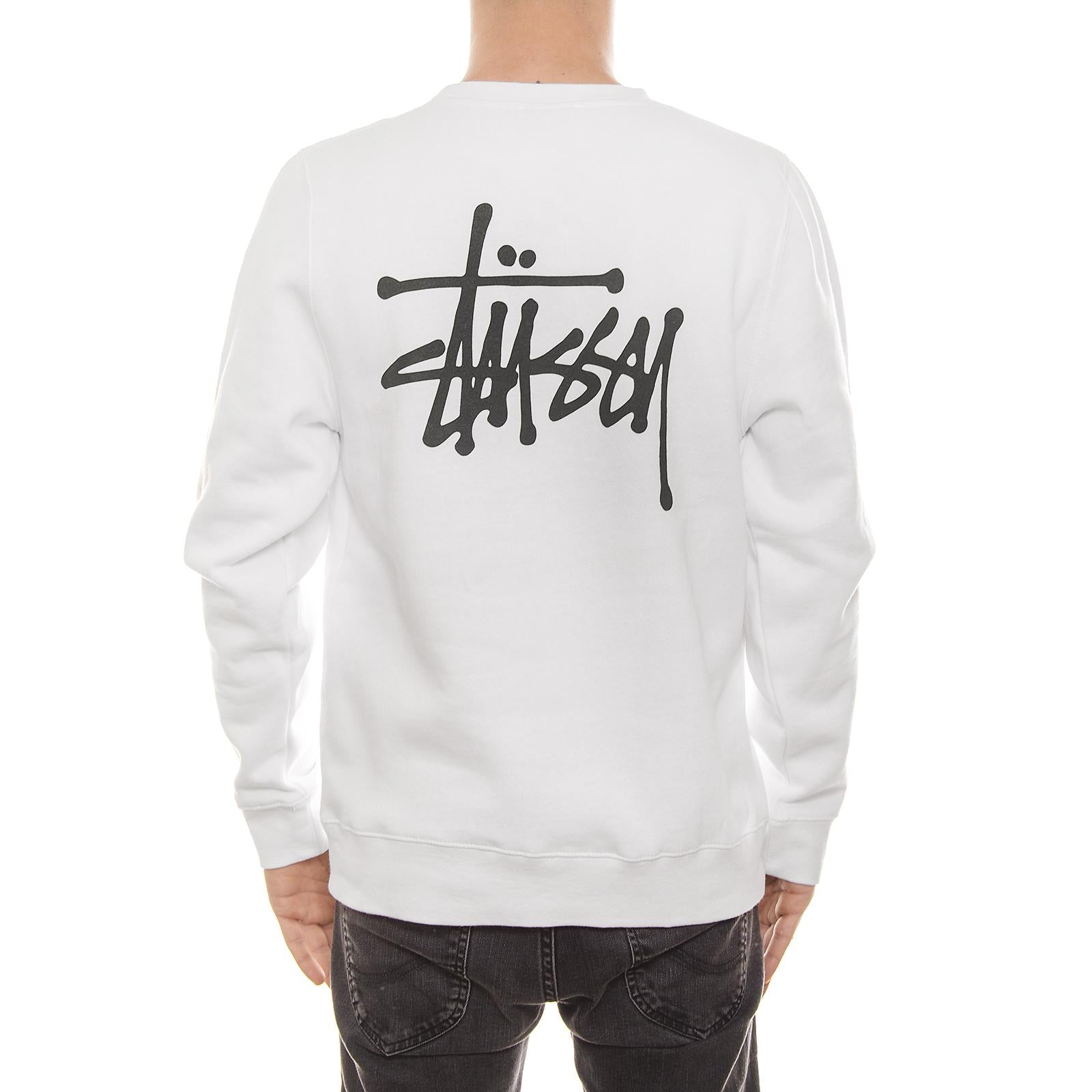 BASIC STUSSY CREW WHITE 1914003-WHITE  STUSSY 