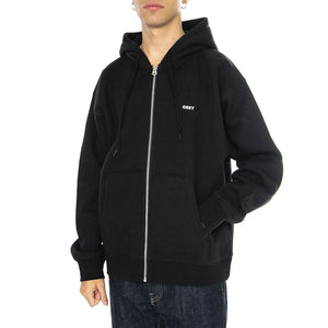 Established Works Bold Zip Hood II Fleece Black - Felpa Uomo Nera 112460022-BLACK  OBEY 
