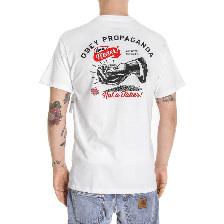 BE A MAKER PREMIUM S/S TEE WHITE 165361358-WHT  OBEY 