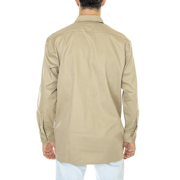 Work Shirt LS Rec Khaki - Camicia Uomo Beige DK0A4Y26KHK1  DICKIES 