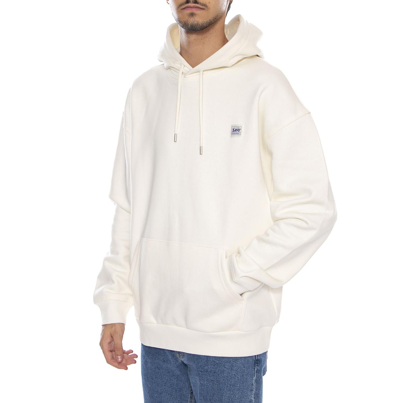 WW Worwear Relaxed Hoodie Ecru - Felpa con Cappuccio Uomo Panna / Ecrù 112372314 . LEE 
