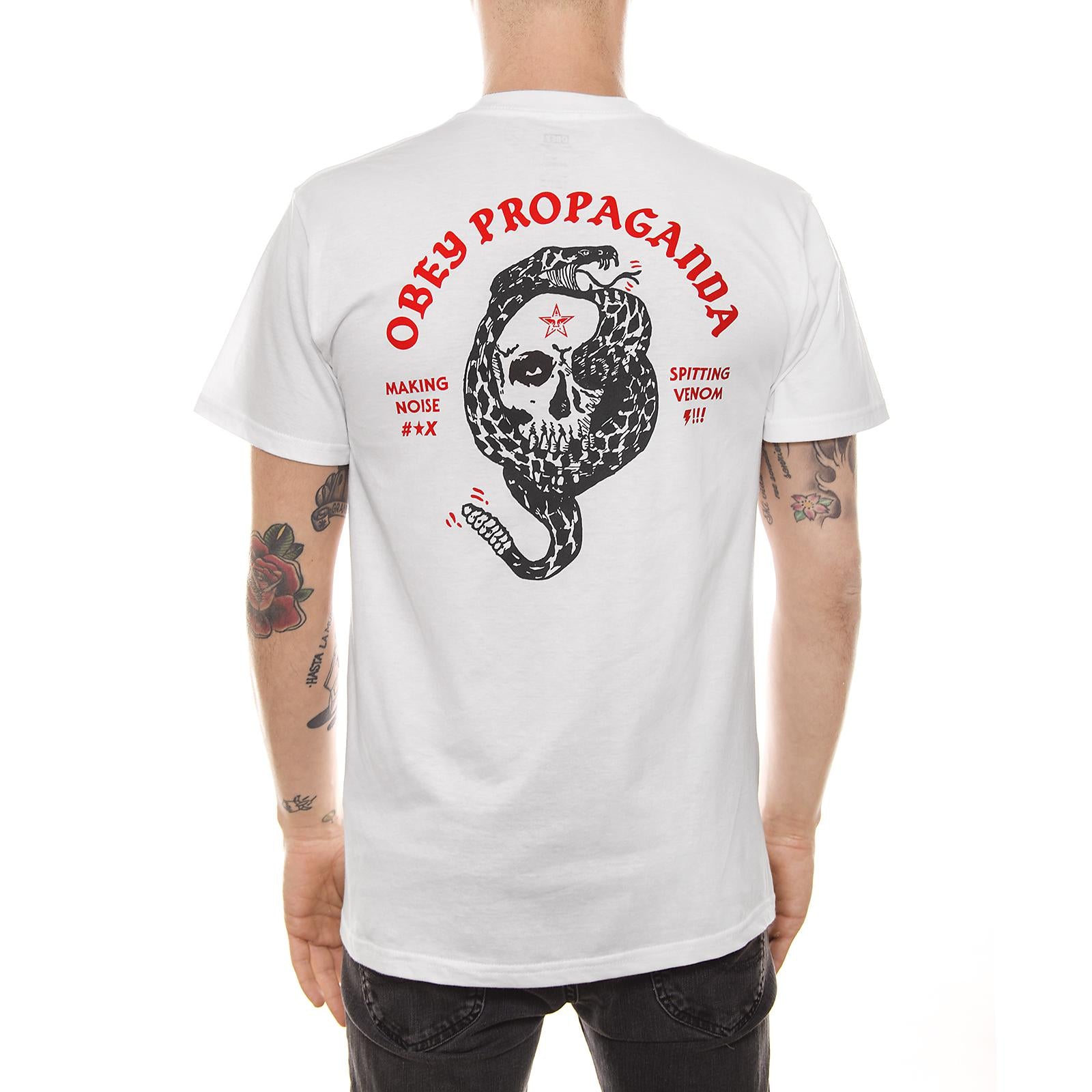 OBEY SPITTING VENOM RATTLER PREMIUM S/S TEE WHITE 165361366-WHT  OBEY 