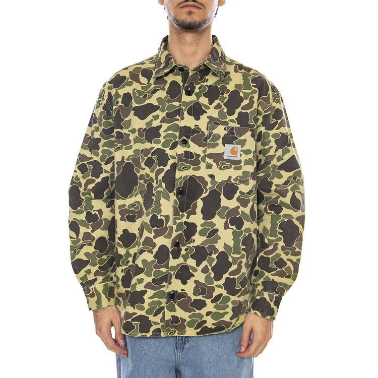 L/S Duck Shirt Camo Duck, Green - Camicia Uomo Multicolore I033769.2EQ06 . CARHARTT WIP 