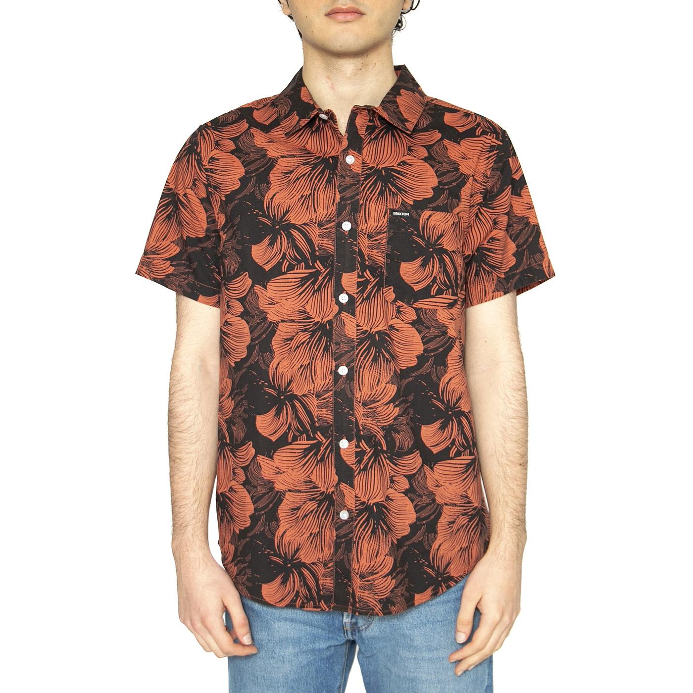 Charter Print S/S WVN - Camicia Maniche Corte Uomo Multicolore 01218-WHBTF . BRIXTON 
