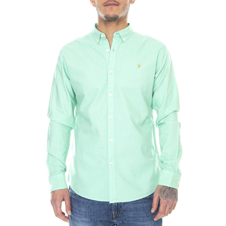 Mens Brewer Gmt Dye Shirt - Green Crest - Camicia Uomo Verde F4WSB047-332  FARAH 