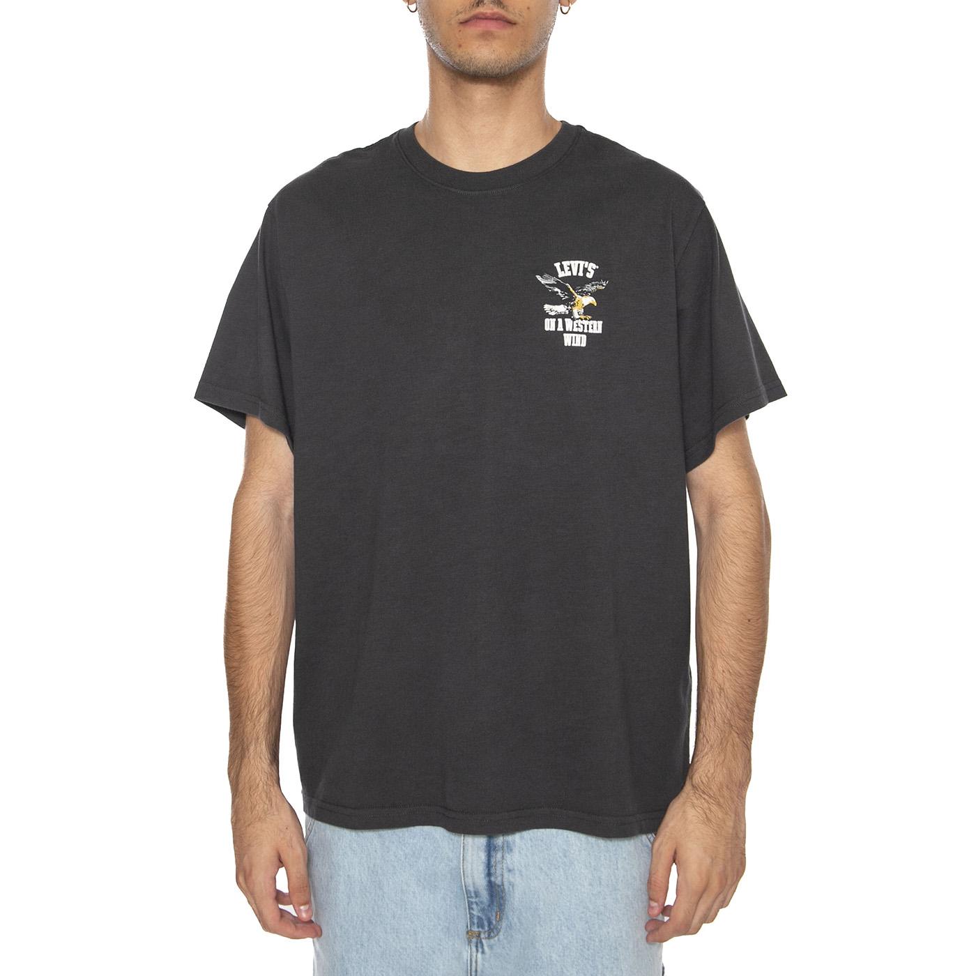 SS Relaxed Fit Tee Western Wind Eagle 1 Black - Maglietta Girocollo Uomo Nera 16143-2050 . LEVIS 