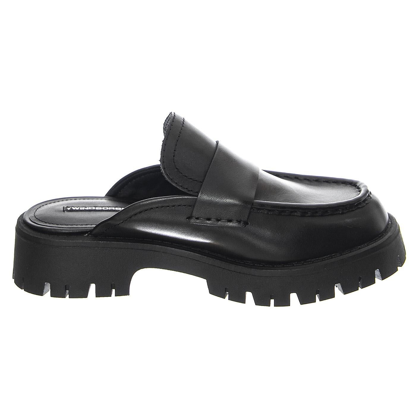 Theory Black Leather - Sandali Donna Neri WSSTHEORY-BLA  WINDSOR SMITH 