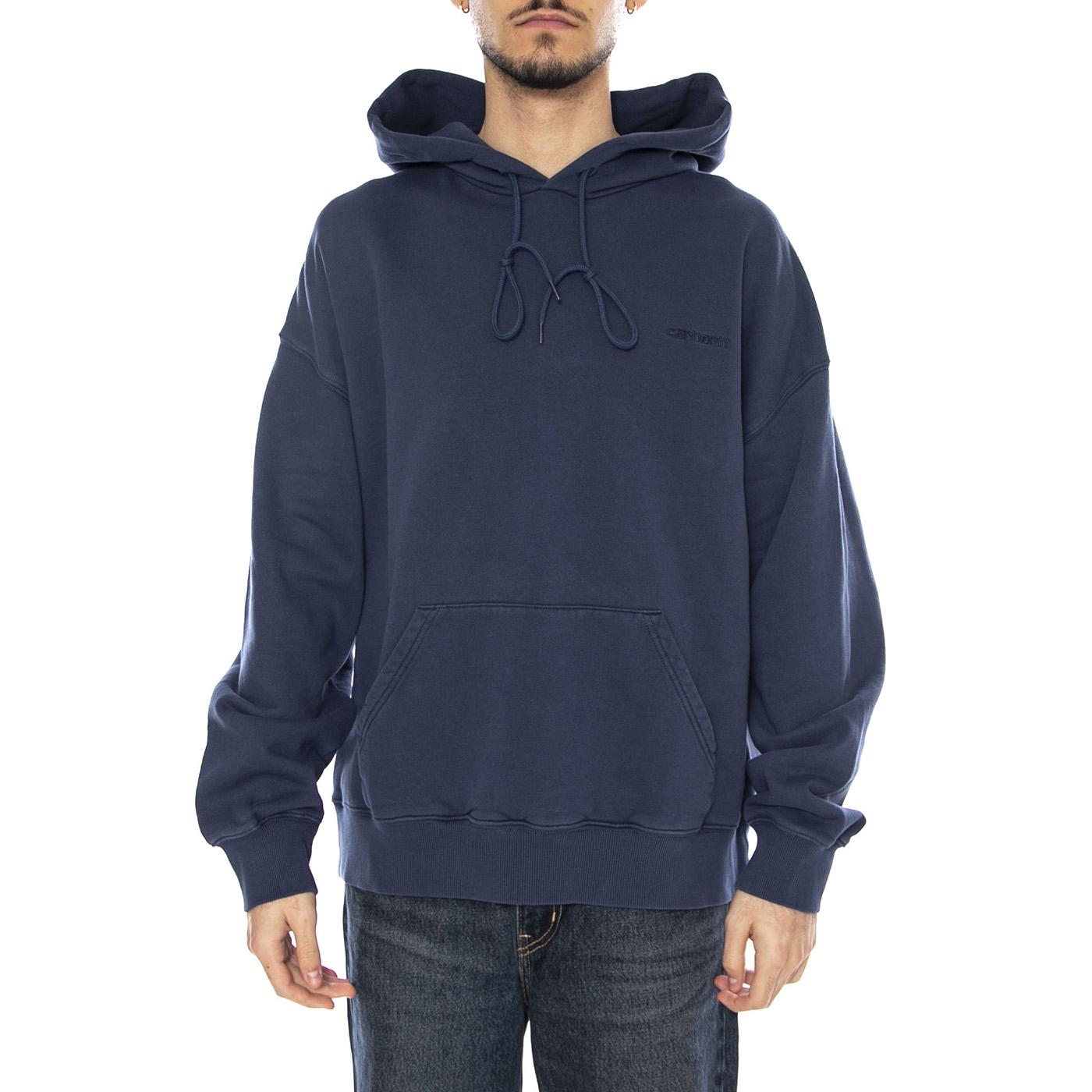 Hooded Benton Sweat -- Felpa Uomo Jupiter con Cappuccio Blue I034589.VQGD . CARHARTT WIP 