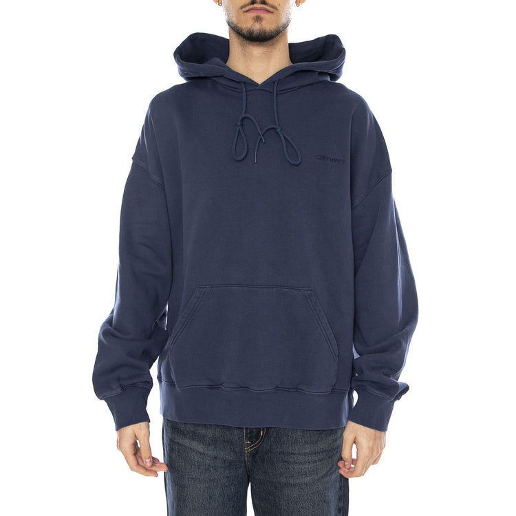 Hooded Benton Sweat -- Felpa Uomo Jupiter con Cappuccio Blue I034589.VQGD . CARHARTT WIP 