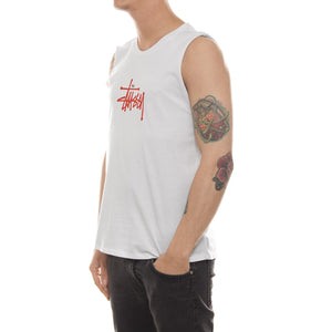 BASIC STUSSY MUSCLE TEE WHITE 2941353-WHITE  STUSSY 