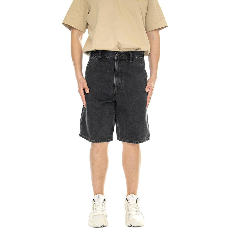 Single Knee Short Black /stone washed - Bermuda Uomo Denim Jeans Neri I032026.8906  CARHARTT WIP 