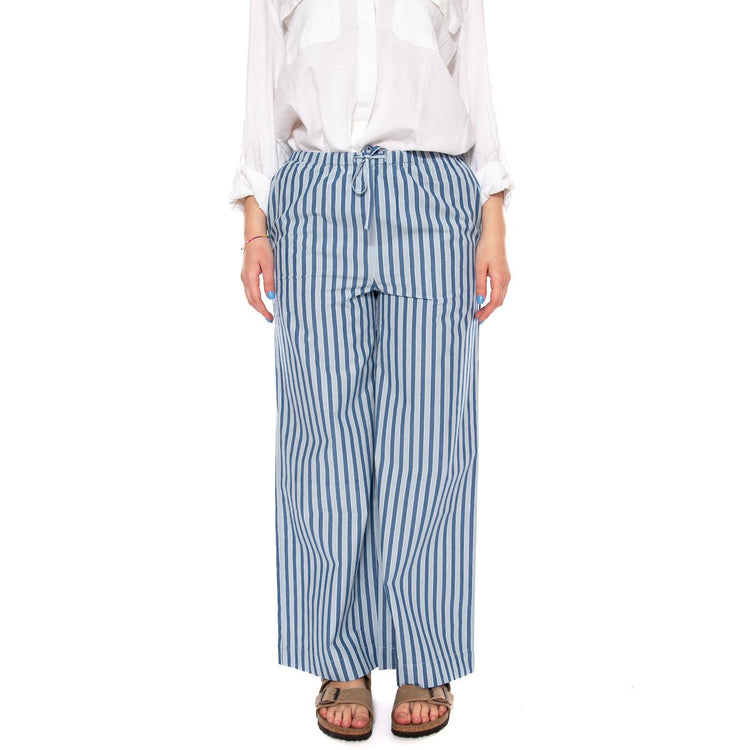 BEGUR STRIPES BRIGITTE PANTS BLUE - Pantaloni Larghi Donna Blu WPT00260 MLT THINKING MU 