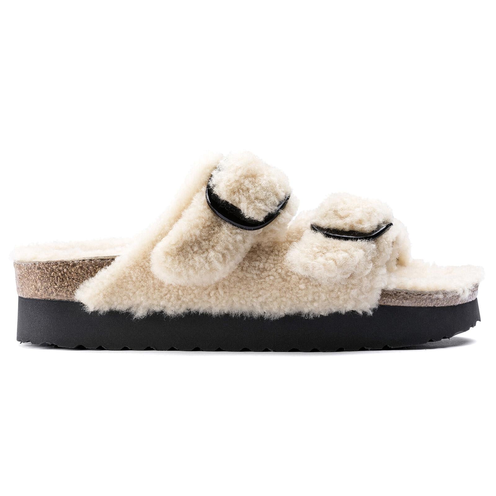 Arizona Shearling Big Buckle - Teddy Eggshell - Sandali Donna Beige 1017642  BIRKENSTOCK 