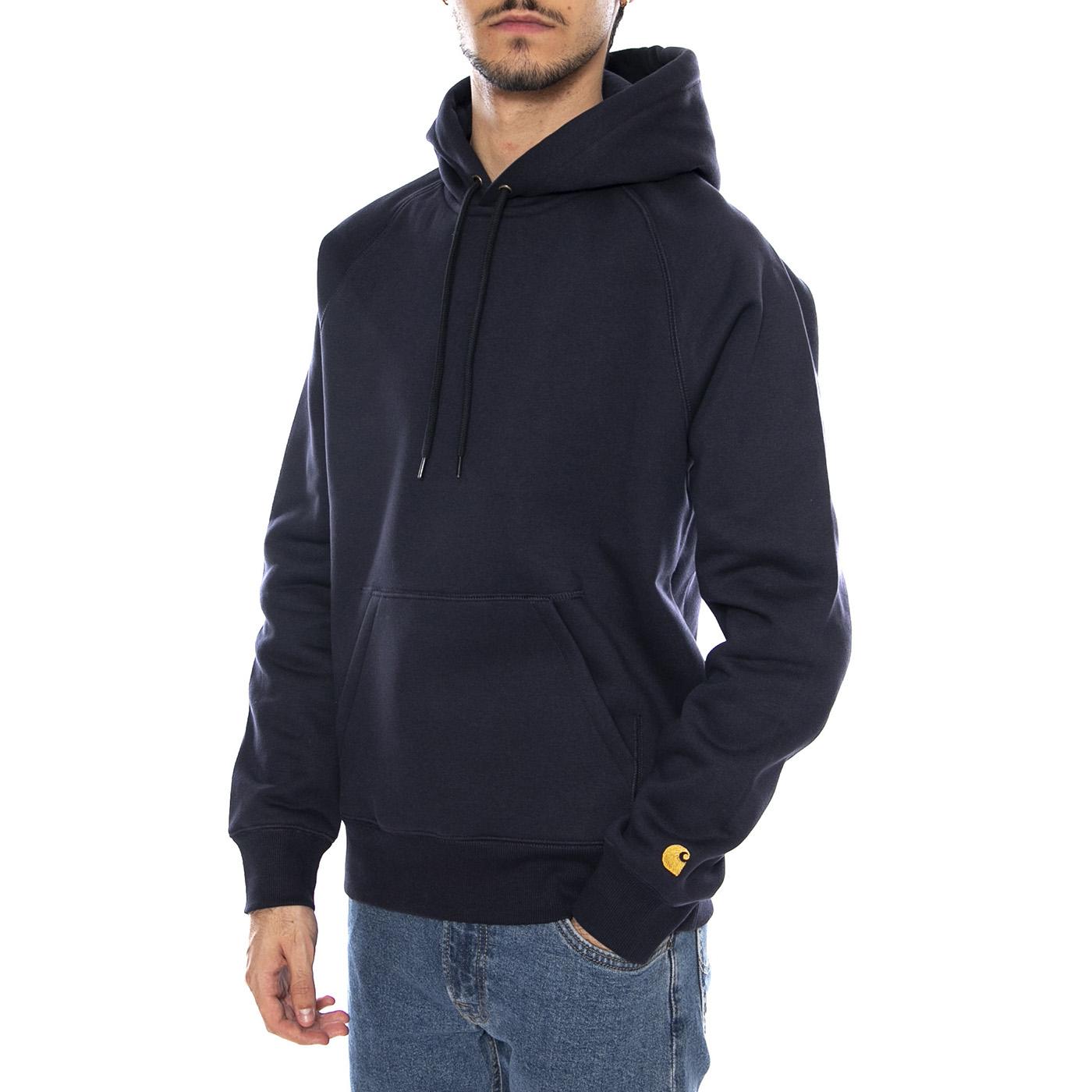 Hooded Chase Sweat Dark Navy / Gold - Felpa con Cappuccio Uomo Blu I033661.00HXX . CARHARTT WIP 