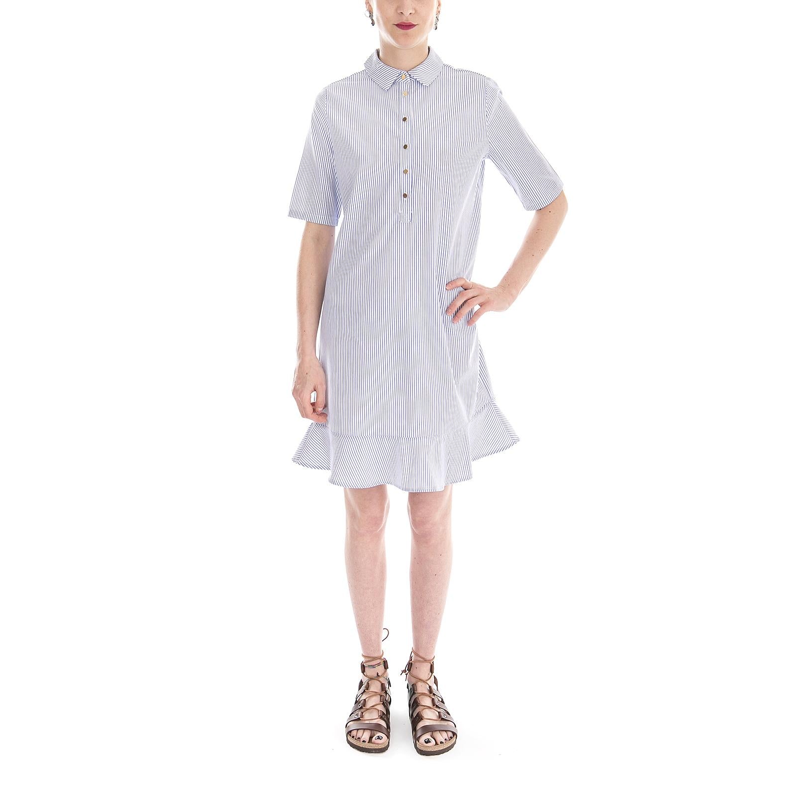 Ilene - Abito Camicia Donna Blu / Bianco 163590068-6003  MINIMUM 