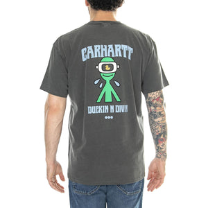 S/S Duckin' T-Shirt Black /garment dyed - Maglietta Girocollo Uomo Nera I033171.89GD  CARHARTT WIP 