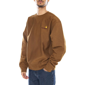 American Script Sweat Hamilton Brown - Felpa Girocollo Uomo Marrone I025475.HZXX . CARHARTT WIP 