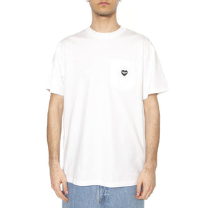 S/S Pocket Heart T-Shirt White / Black - Maglietta Girocollo Uomo Bianca I032128.00AXX . CARHARTT WIP 