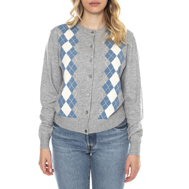 Super Soft Crewneck Cardi Elgin Placed A Blue -- Cardigan Donna Multicolore 0037P-0005 . LEVIS 