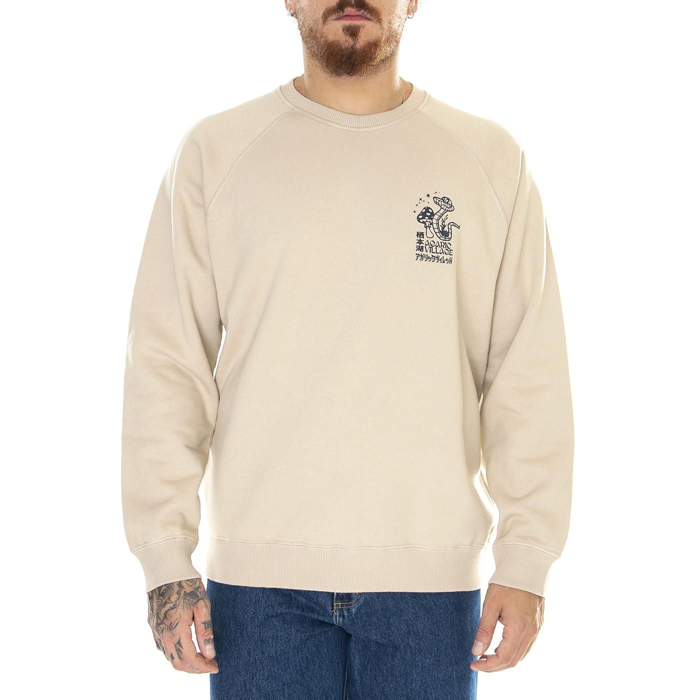 Agaric Village Sweat White Pepper - Felpa Girocollo Uomo Beige I033211.1MZ.67.  EDWIN 