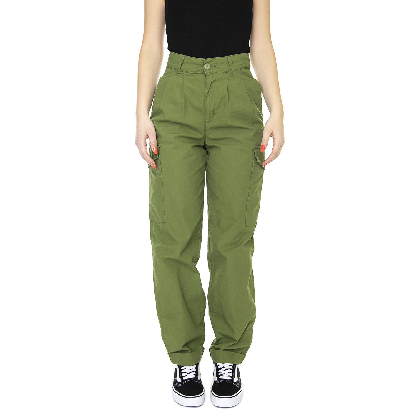 W' Collins Pant Kiwi Rinsed - Pantaloni Cargo Donna Verdi I031565-1D002  CARHARTT WIP 