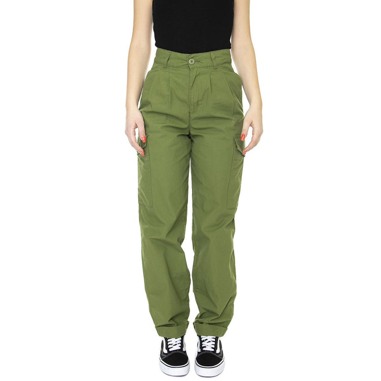 W' Collins Pant Kiwi Rinsed - Pantaloni Cargo Donna Verdi I031565-1D002  CARHARTT WIP 