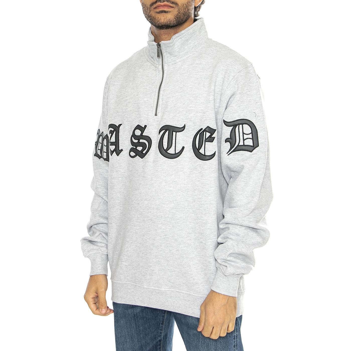 Funnel Chad Ash Grey - Felpa Mezzocollo Uomo Grigia FUNNEL CHAD - ASH GREY  WASTED PARIS 