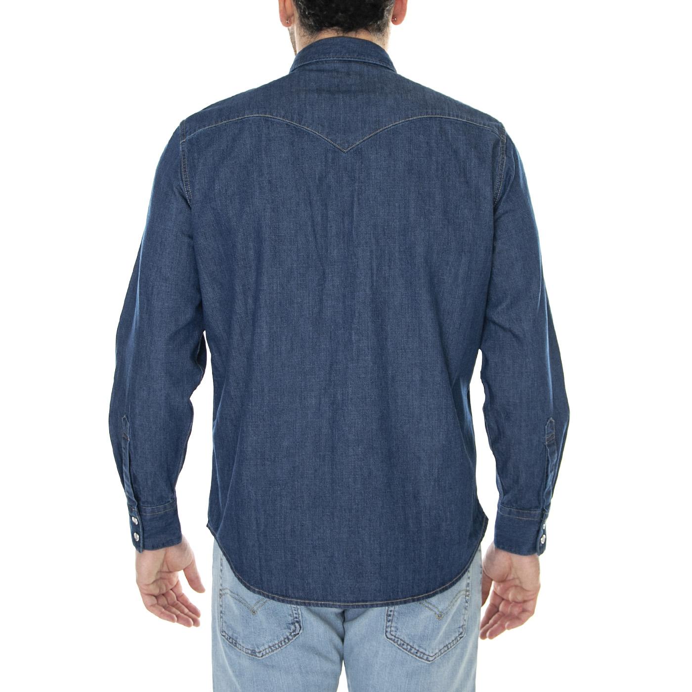 Barstow Western Standard Lower Haight Med Indigo Flat Finish - Camicia Denim Jeans Uomo Blu 85744-0041  LEVIS 