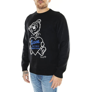Bad News Crewneck Sweater Black - Maglione Girocollo Uomo Nero KN00463-BLACK  HUF 