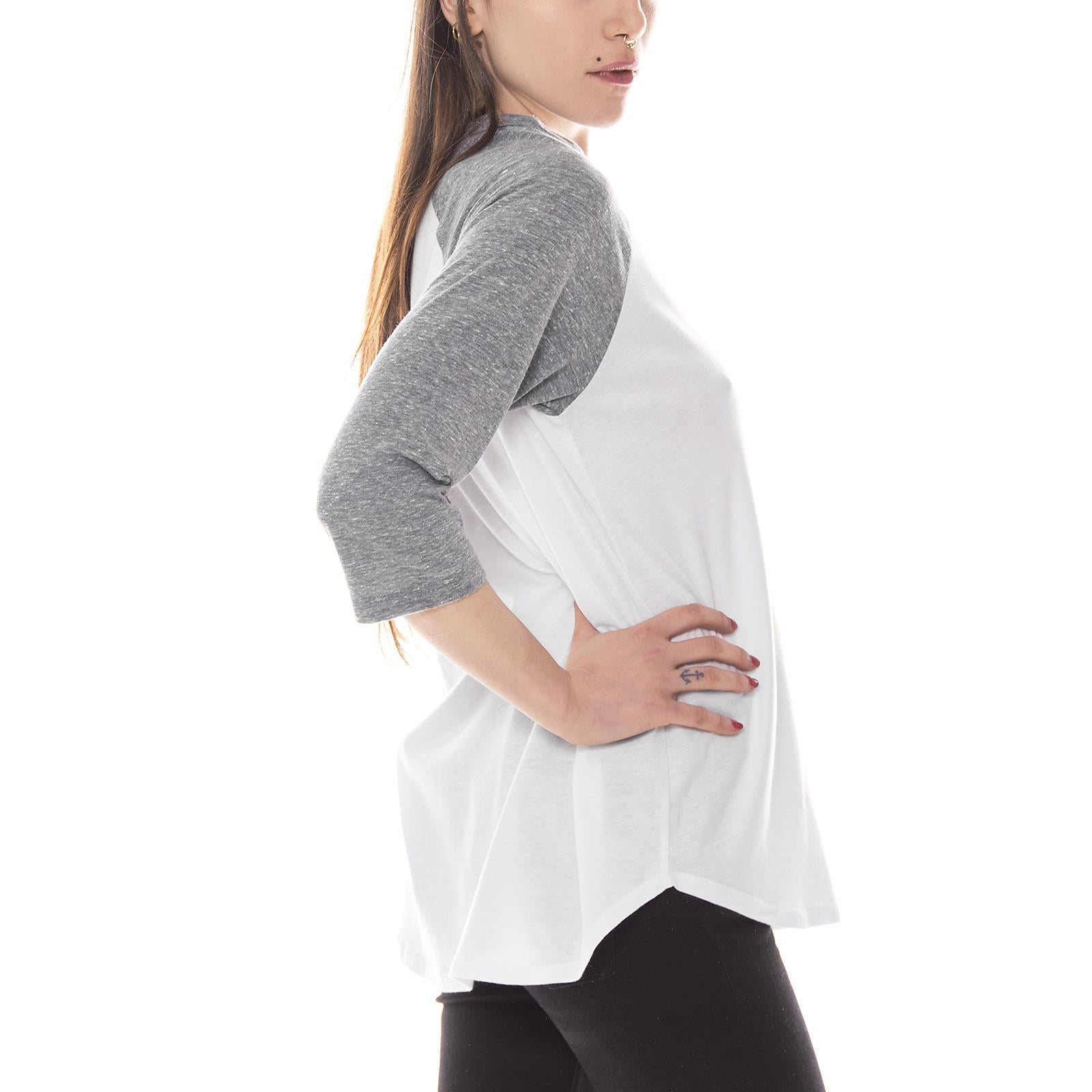 BASIC STUSSY RAGLAN TEE WHITE/GREY HEATHER 2941349-WHITE/GREY HEATHER  STUSSY 