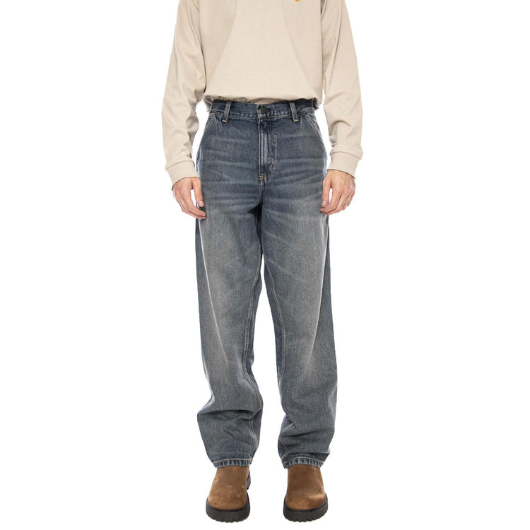 Single Knee Pant Blue - Pantaloni Denim Jeans Uomo Blu I032024.014Q . CARHARTT WIP 