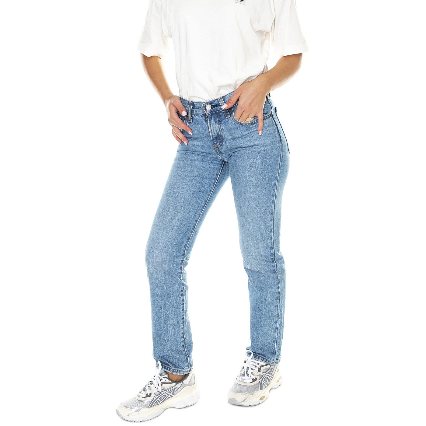 Middy Straight Good Grades Med Indigo Worn In - Pantaloni Denim Jeans Donna Blu A4690-0002  LEVIS 