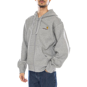 Hooded American Script Jacket Grey Heather - Felpa con Cappuccio Uomo Grigia I033063.V6XX . CARHARTT WIP 