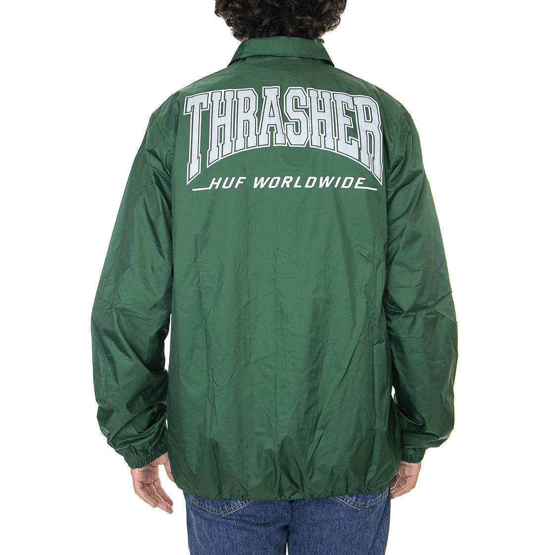 Huf x Thrasher Split Coaches - Giacca Uomo Verde / Forest Green JK00385-FOGRN  HUF 