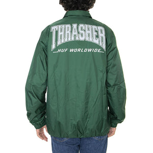 Huf x Thrasher Split Coaches - Giacca Uomo Verde / Forest Green JK00385-FOGRN  HUF 