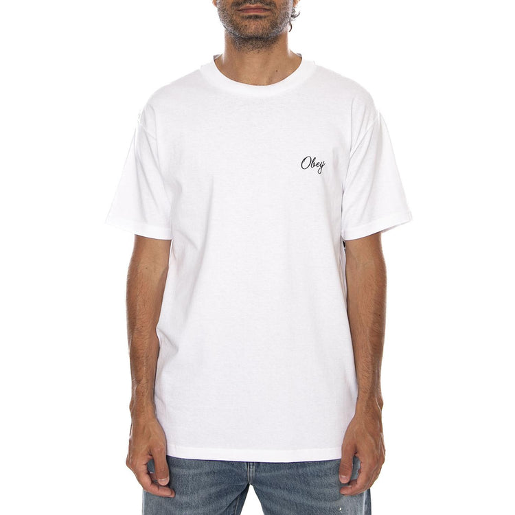 OBEY PAPER ROSE TEE WHITE - Maglietta Girocollo Uomo Bianca 165264300 WHT OBEY 