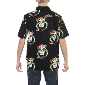 SKULL PATTERN SHIRT BLACK 111969-BLACK  STUSSY 